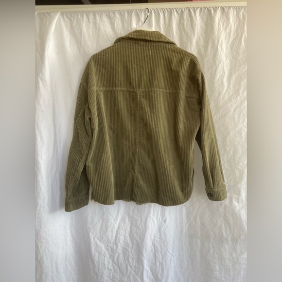 ZARA Ribbed Corduroy Button Down Jacket Green Size Small - Picture 4 of 13